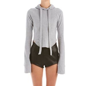 ARE YOU AM I Gray Croft Hoodie XS